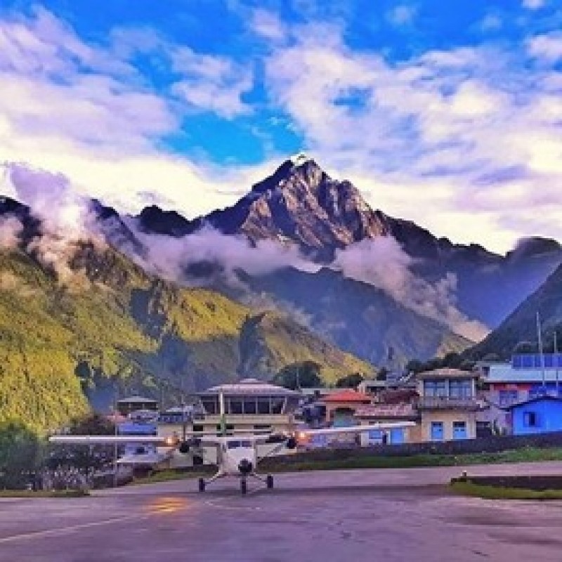 Day 02 - Fly from Kathmandu to Lukla (2886m) and trek to Phakding (2640m). Guest House